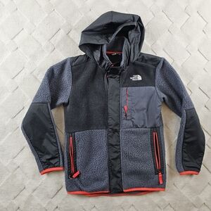 The North Face Kids Denali Jacket Youth Boys Medium Gray Sherpa Fleece SoftShell